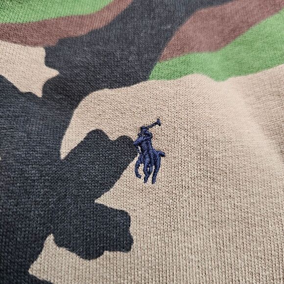 Polo Ralph Lauren Pony Logo Camo Jacket Full Zip Hoodie Girls Size 4 Green Black - Picture 2 of 9